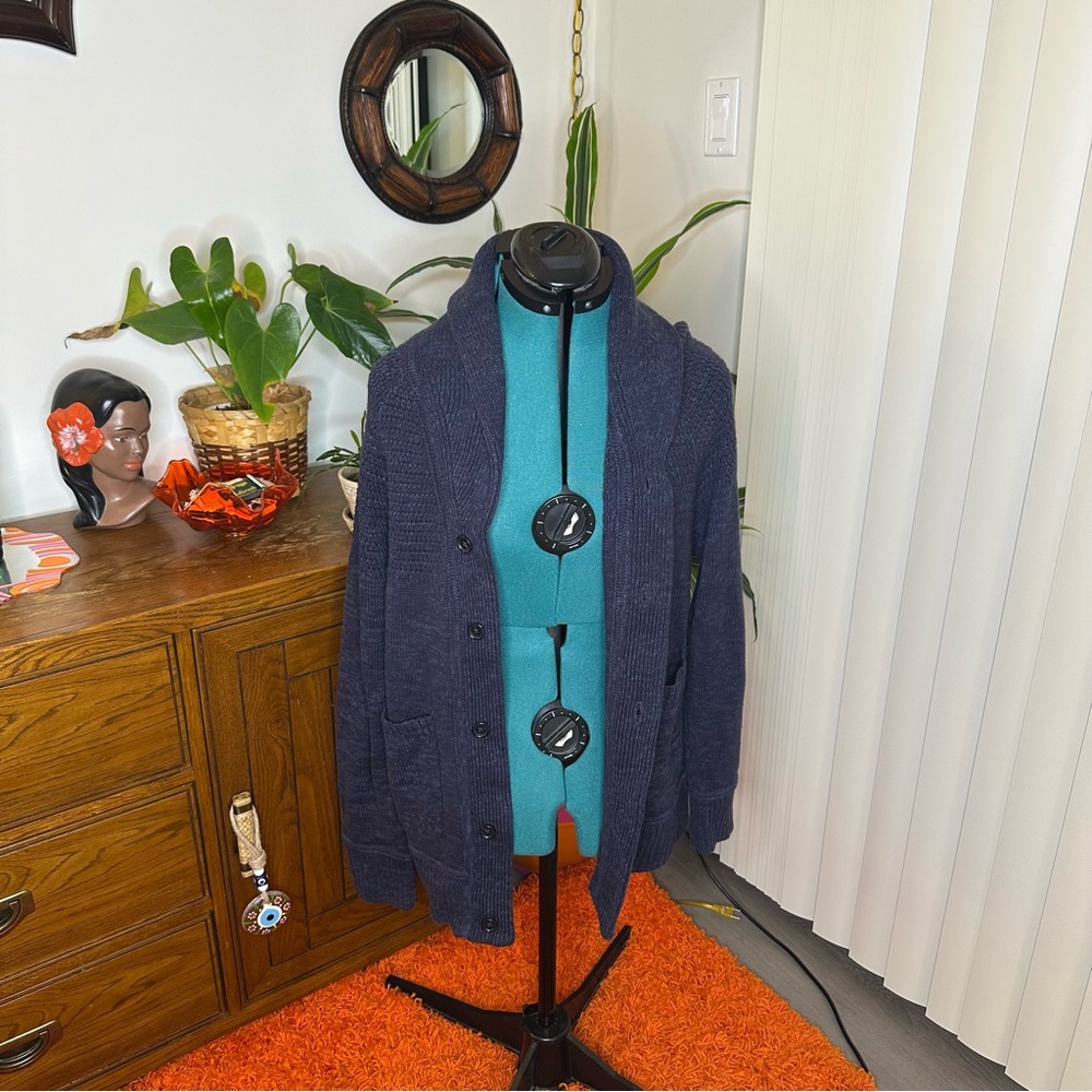 Navy Blue Knit Cardigan by APT.9